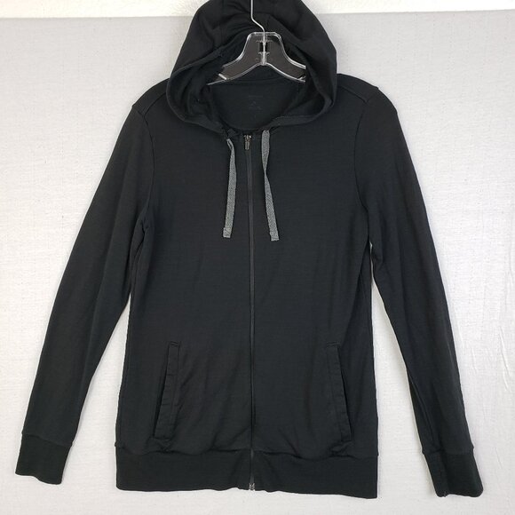 Icebreaker Merino Wool Hoodie Jacket Full Zip Black size M Outdoor Hiking - Picture 1 of 9
